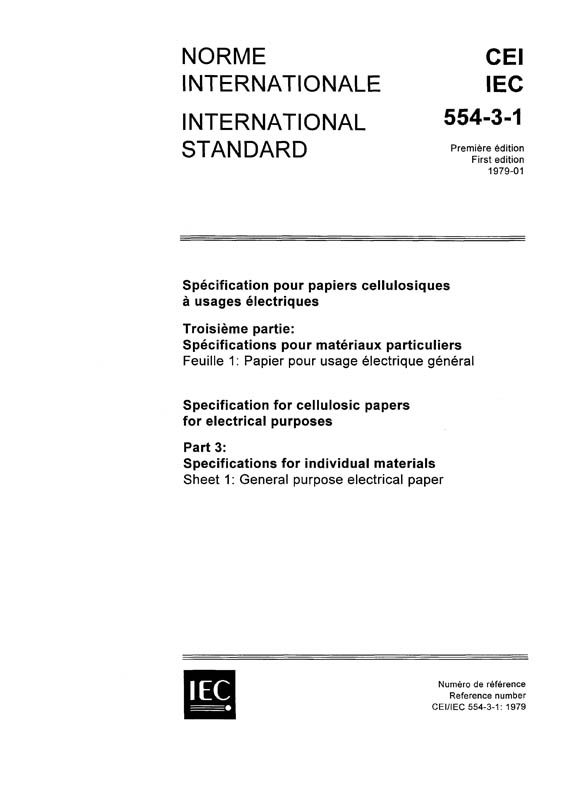 Cover IEC 60554-3-1:1979